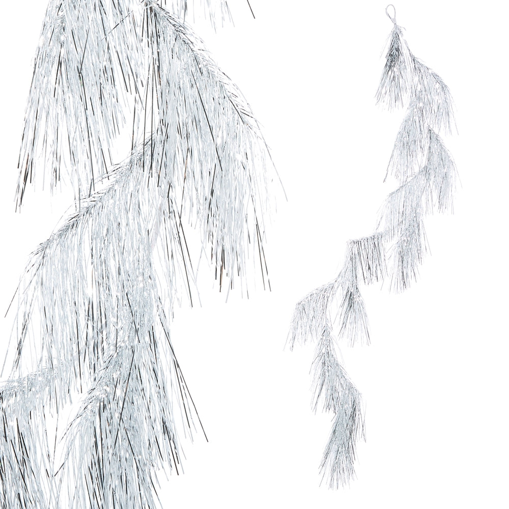 6' Silver Tinsel Garland