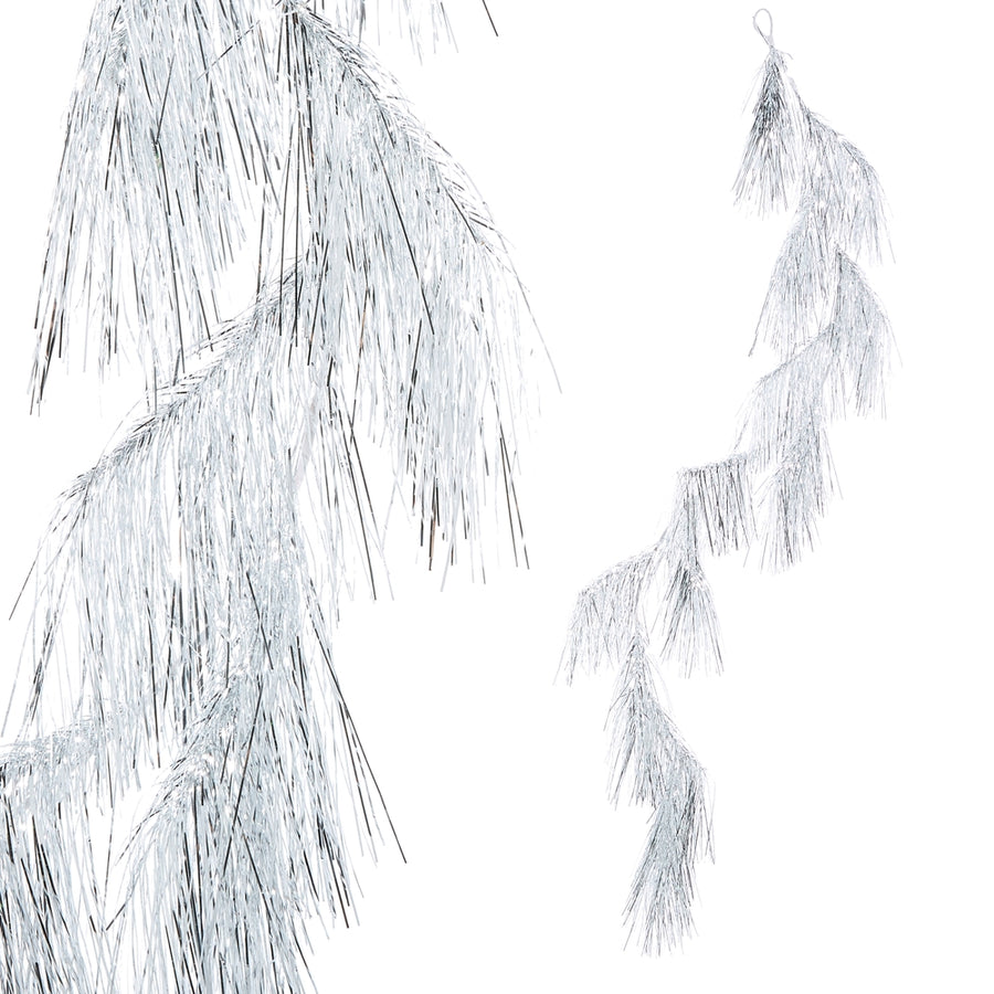 6' Silver Tinsel Garland