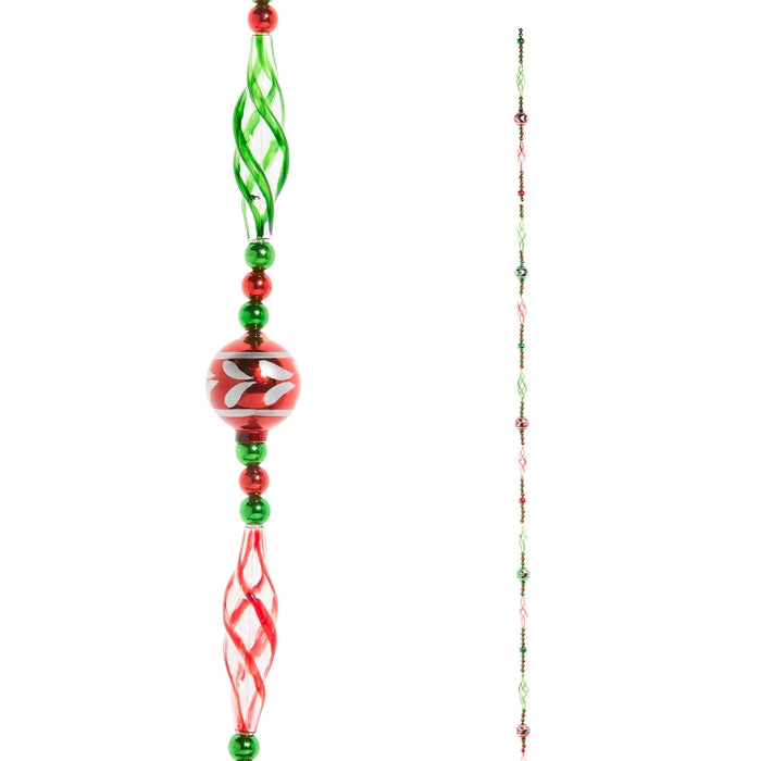 6' Red and Green Swirl Garland