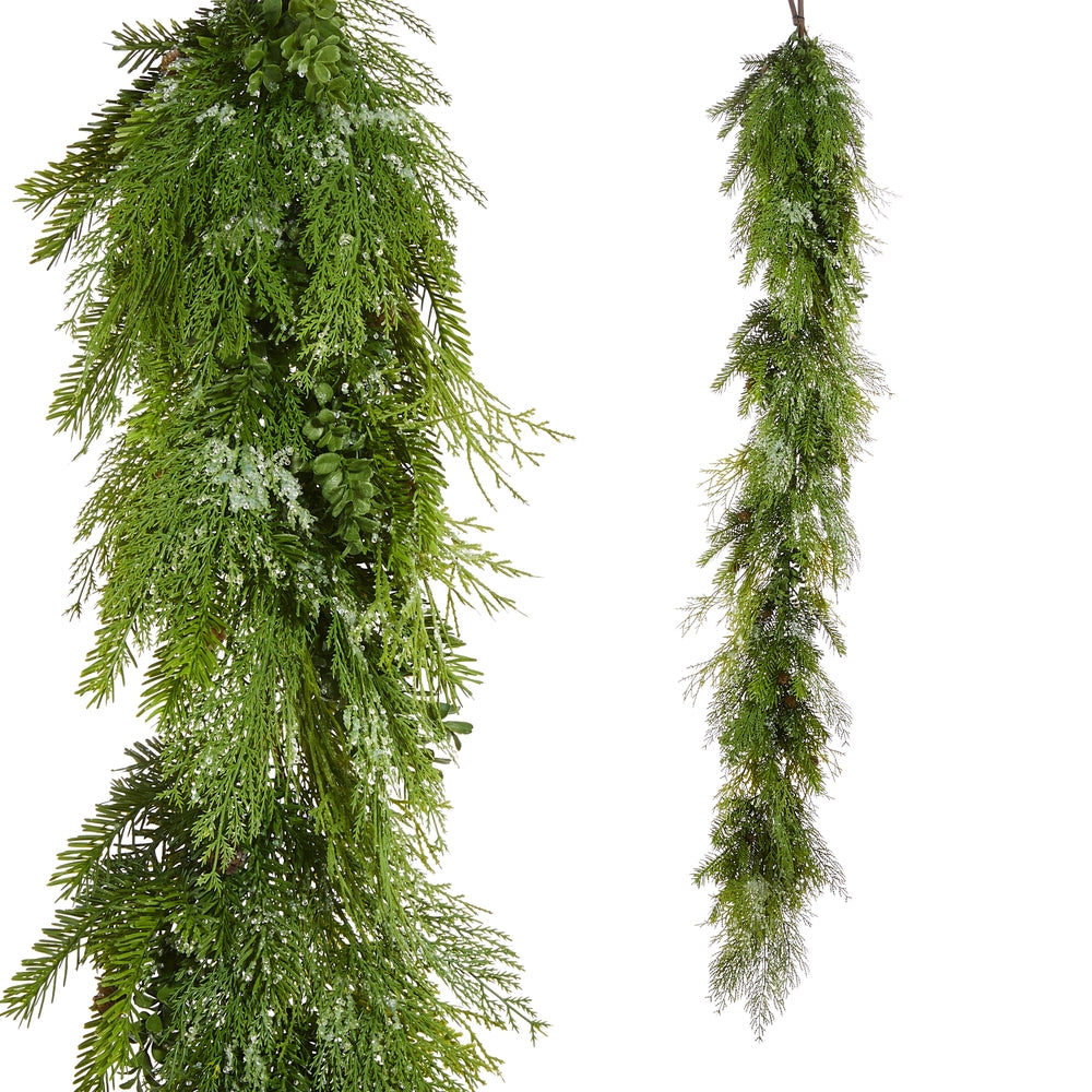 6' Iced Mixed Greenery Garland
