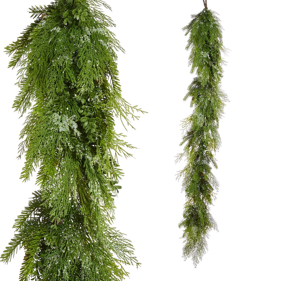 6' Iced Mixed Greenery Garland