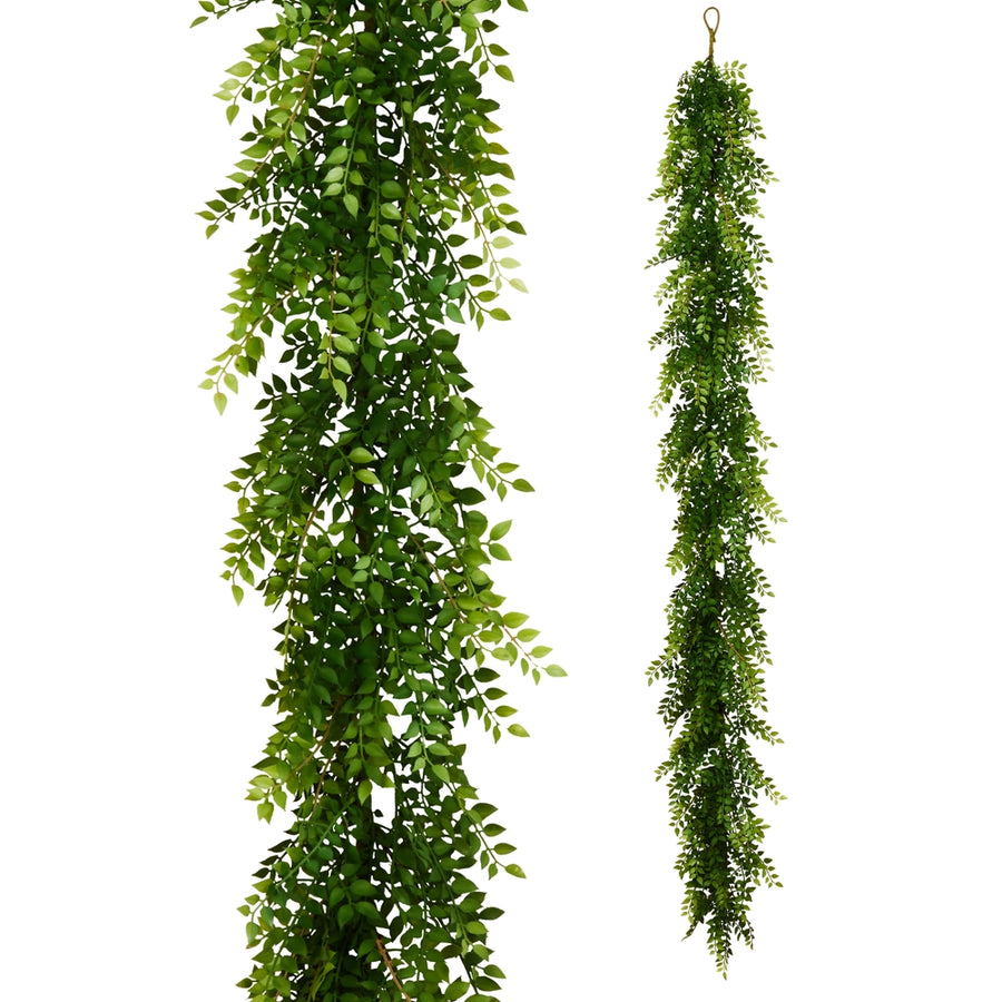 6' Green Ruscus Garland