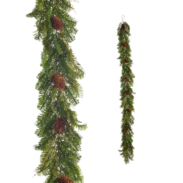 6' Pine and Pinecone Garland
