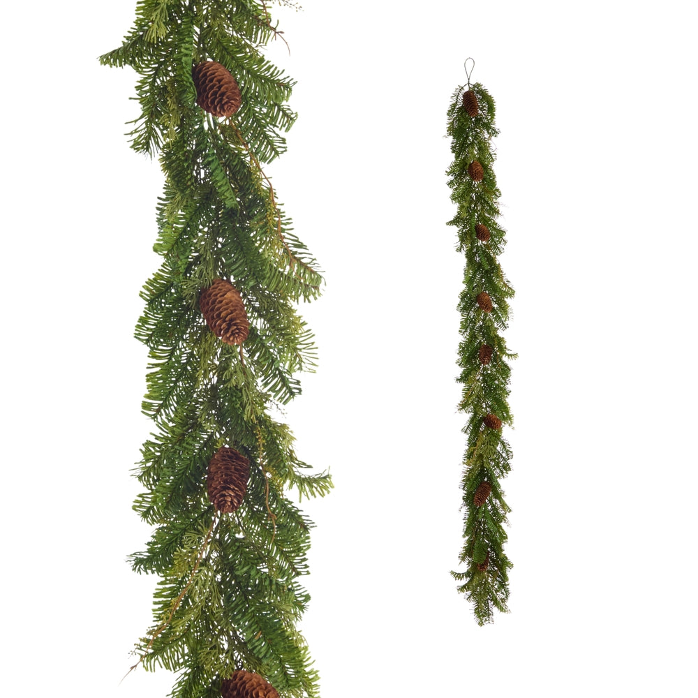 6' Pine and Pinecone Garland | Green