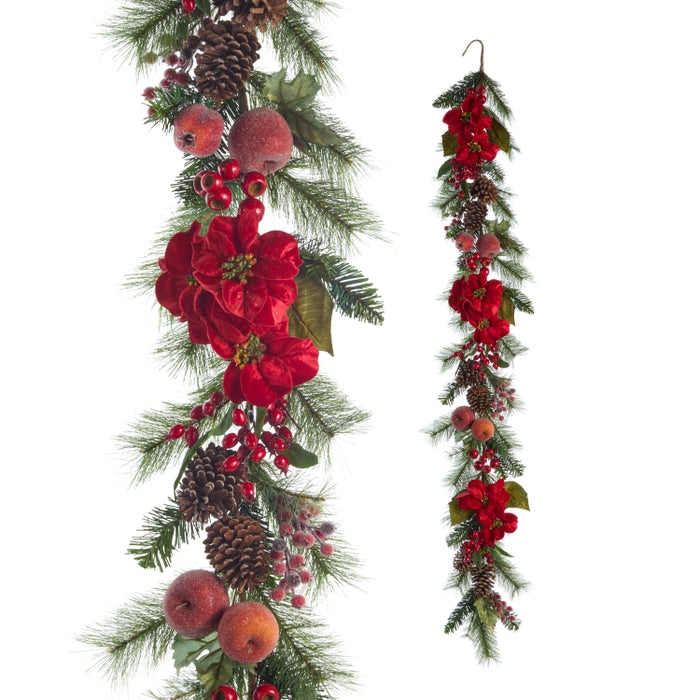 6' Sugared Fruit and Greenery Garland
