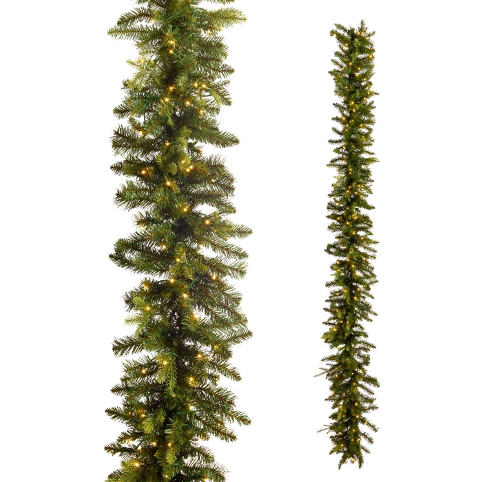 *DC* 9' Pre-Lit Connectable Balsam Fir Garland