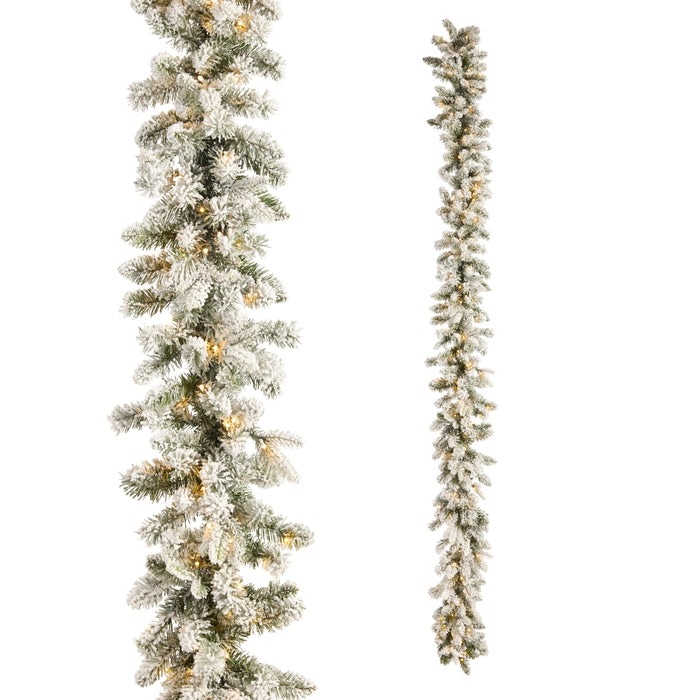 *DC* 9' Pre-Lit Flocked Blue Spruce Garland