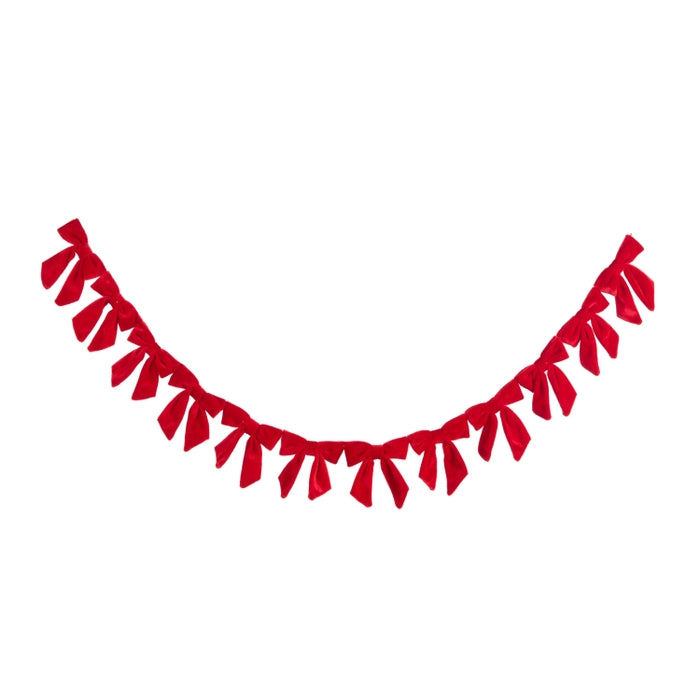 4' Red Velvet Bow Garland