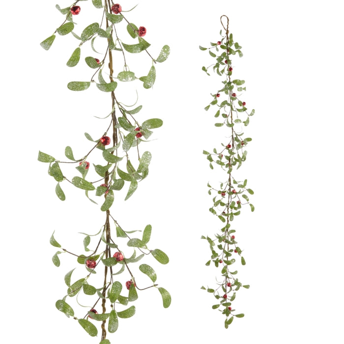 5' Mistletoe and Red Jingle Bell Garland