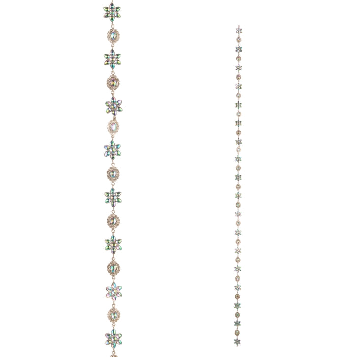 6' Iridescent and Champagne Glitter Jewel Garland