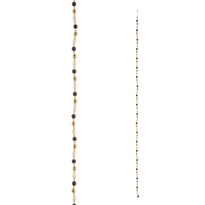 5' Black, White and Pearl Garland