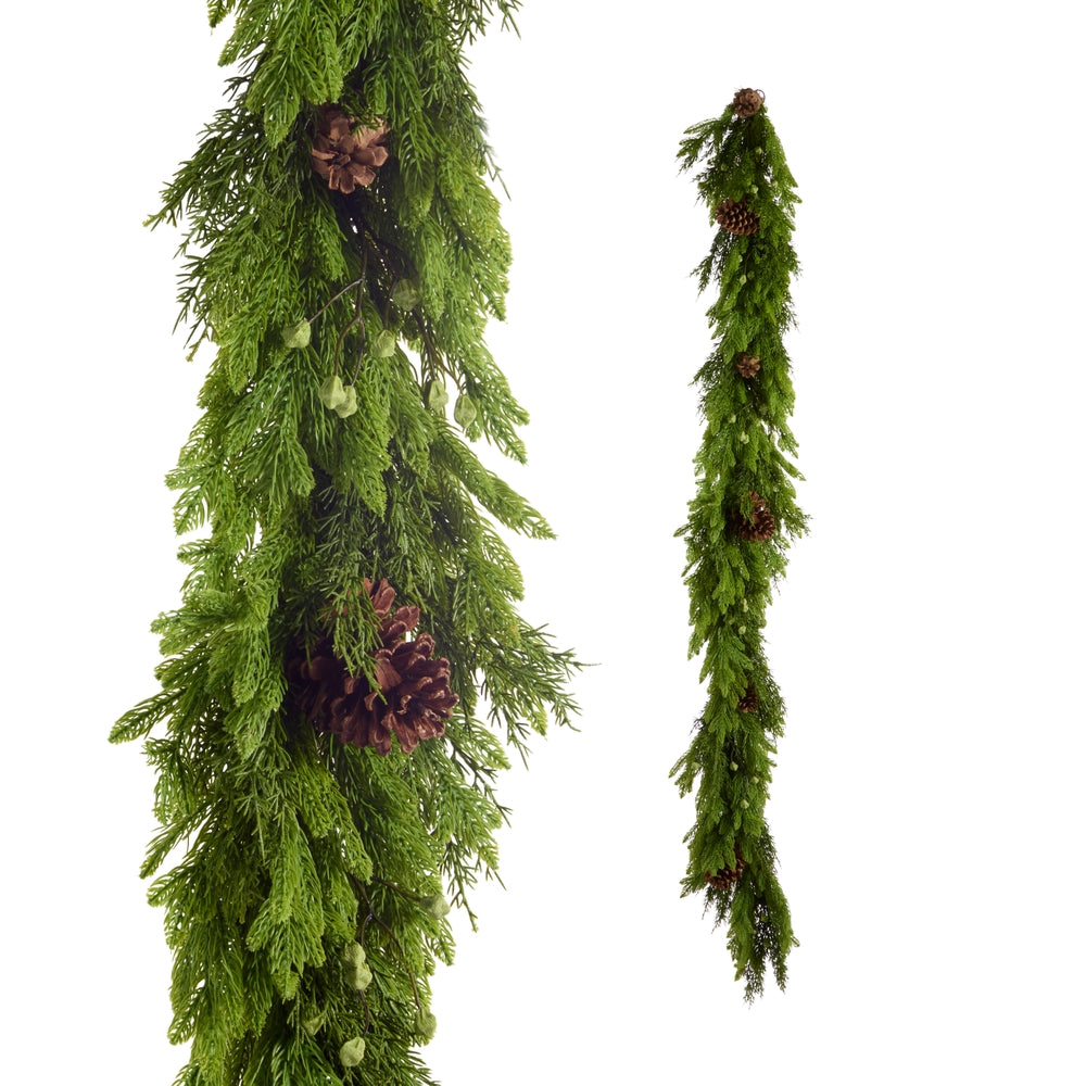 5.5' Real Touch Berry, Pine and Pinecone Garland | Green