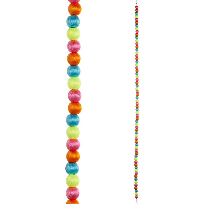 5' Bright Yarn Beaded Garland
