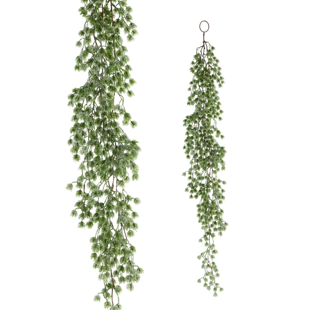 4' Iced Pine and Pinecone Garland - Green Plastic And Pvc