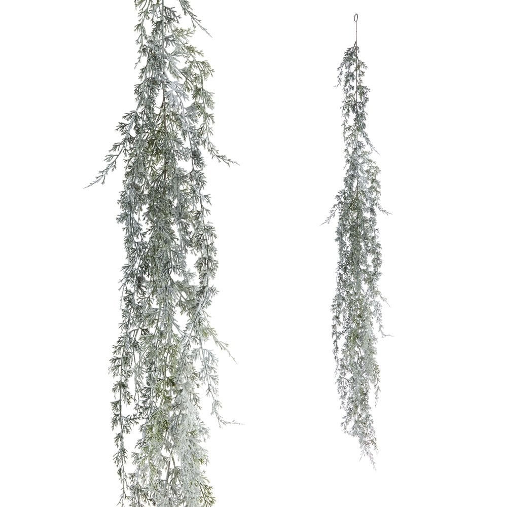 6' Hanging Flocked Cedar Garland