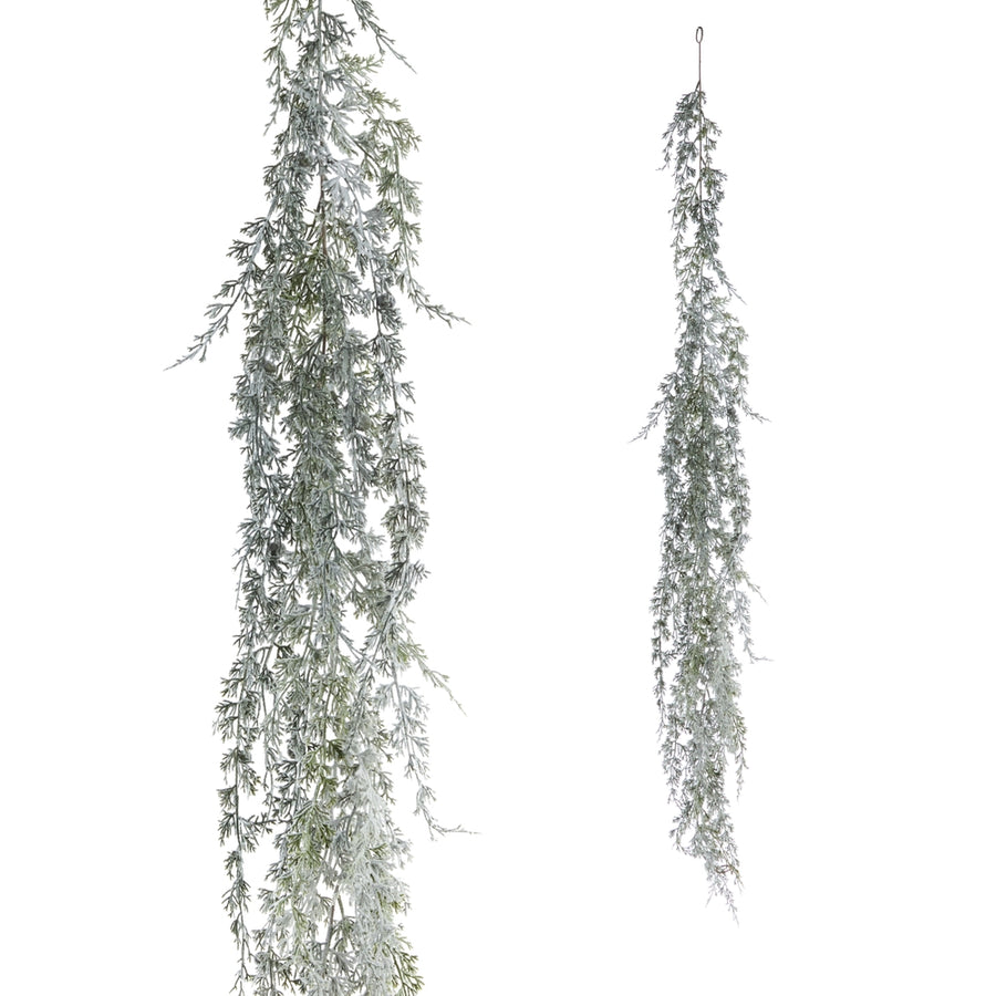 6' Hanging Flocked Cedar Garland