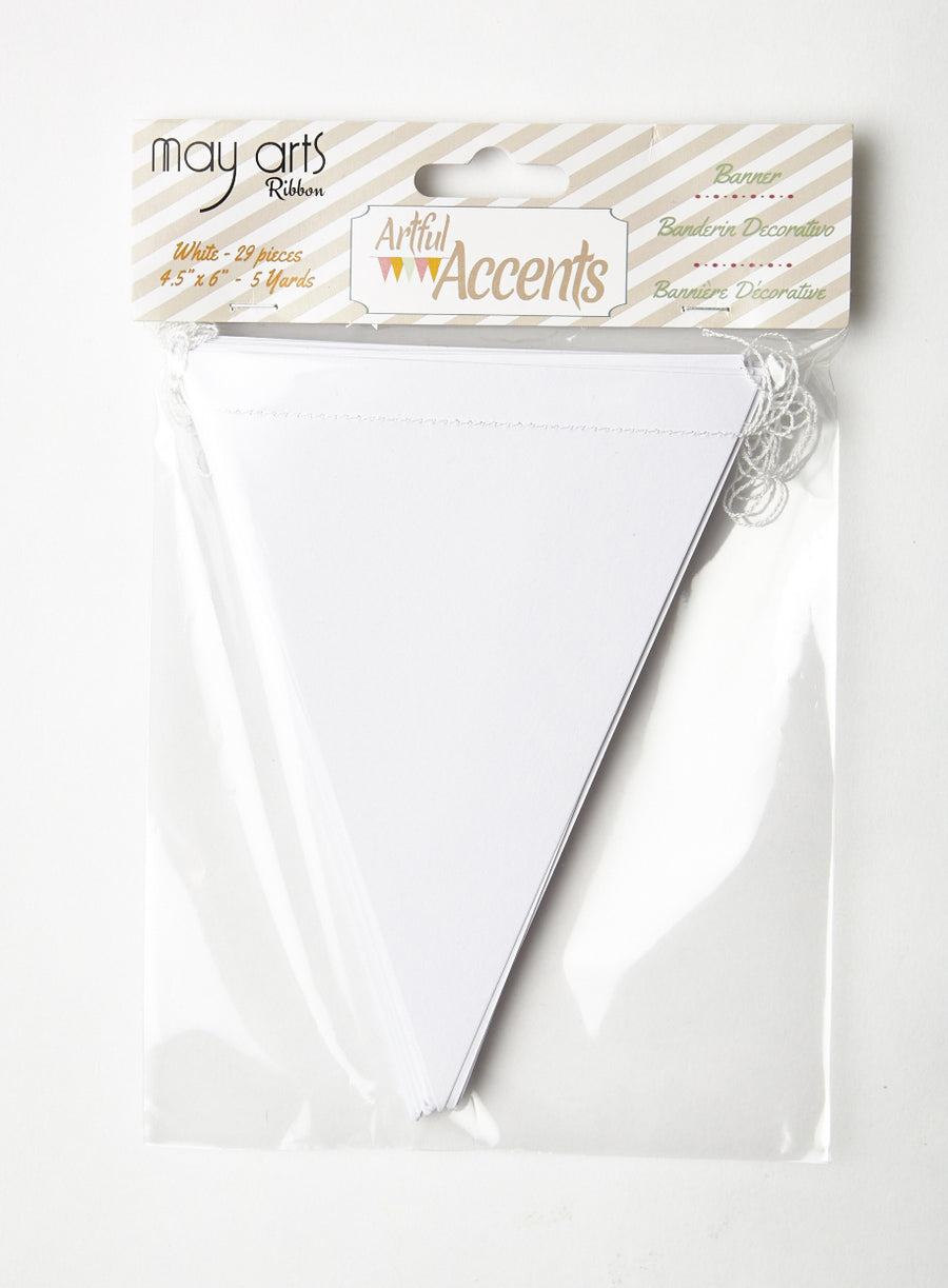 White Decorative DIY Paper Banner – G492-01 White Banners