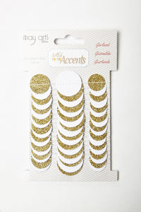 Gold Glitter Dot Paper Garland – G493-30 Gold Glitter/White Dots