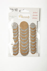 Silver Glitter Dot Paper Garland – G493-31 Silver Glitter / Kraft Dots