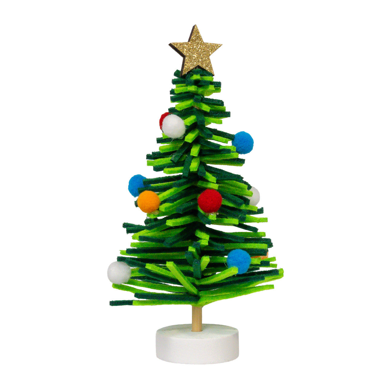 6" Decorated Green Glittered Christmas Tree Table Piece