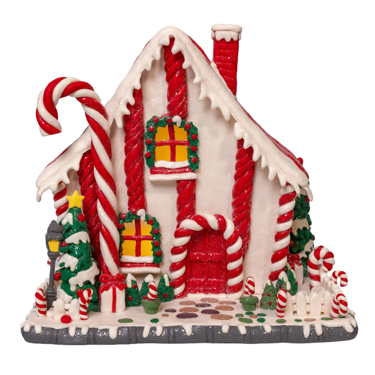 10.5" Battery Operated LED Candy Cane Lane House