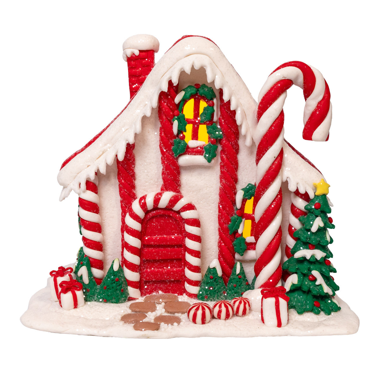 7" Battery Operated LED Candy Cane Lane House