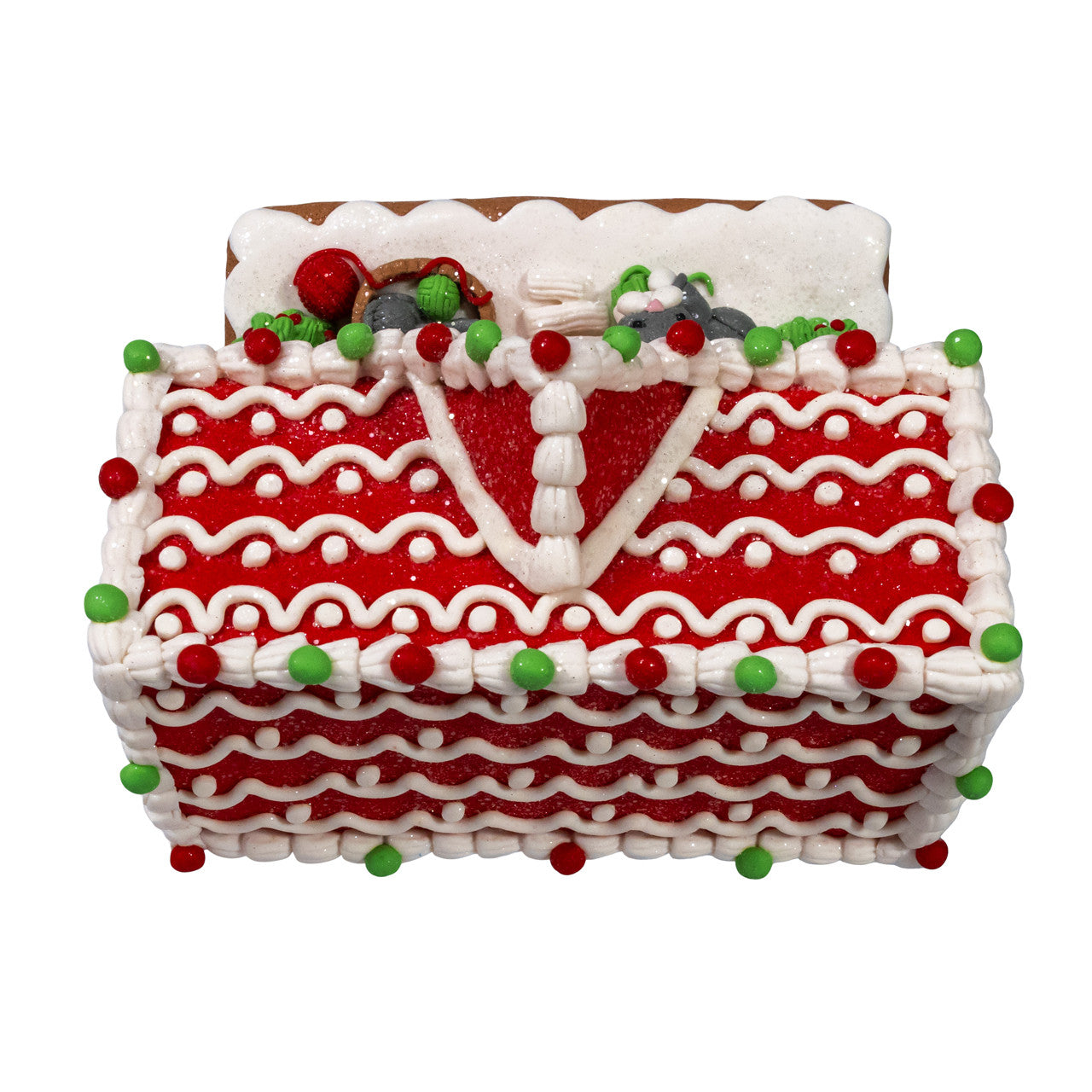 8" Battery Operated LED Gingerbread House With Cat