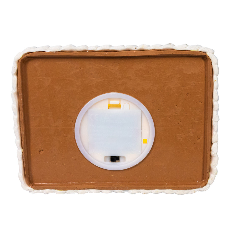 8" Battery Operated LED Gingerbread House With Dog