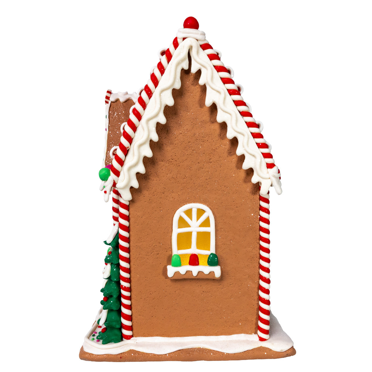 14" Battery Operated Candy Stripe Gingerbread House