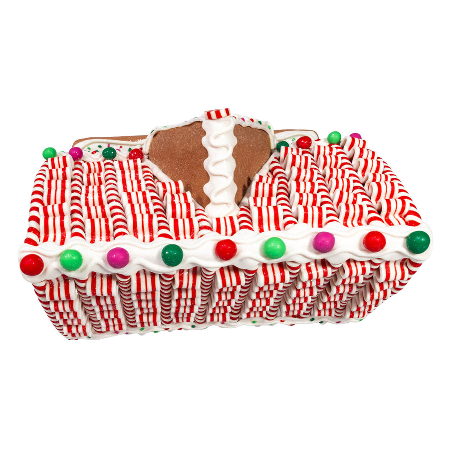 14" Battery Operated Candy Stripe Gingerbread House