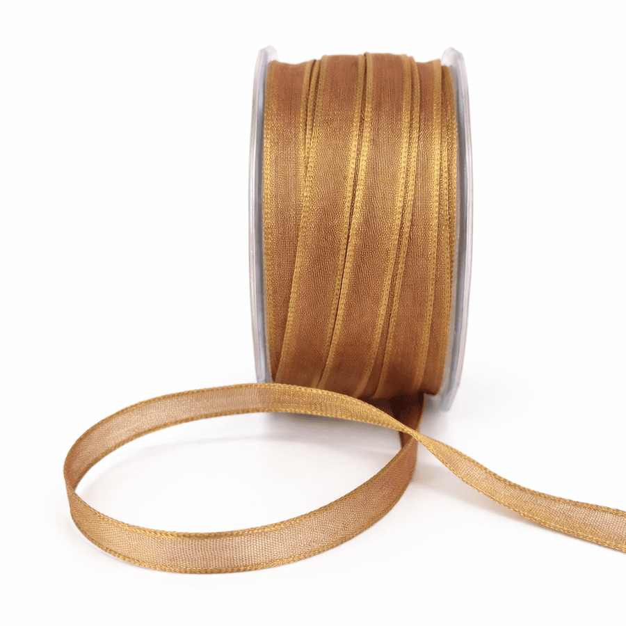 3/8 Inch Metallic Iridescent Wired Ribbon – GC19 – COPPER AMBER