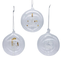 80MM Glass Transparent Ball With Tree, Angel & Deer Inside
