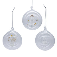 80MM Glass Transparent Ball With Tree, Angel & Deer Inside