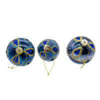 80MM Glass Glittered Peacock Color Ball, Finial & Onion Ornaments