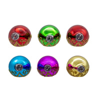 88MM Glass Multicolor Reflector With Gold Glitter Drop Ornament Set