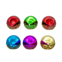 88MM Glass Multicolor Reflector With Gold Glitter Drop Ornament Set
