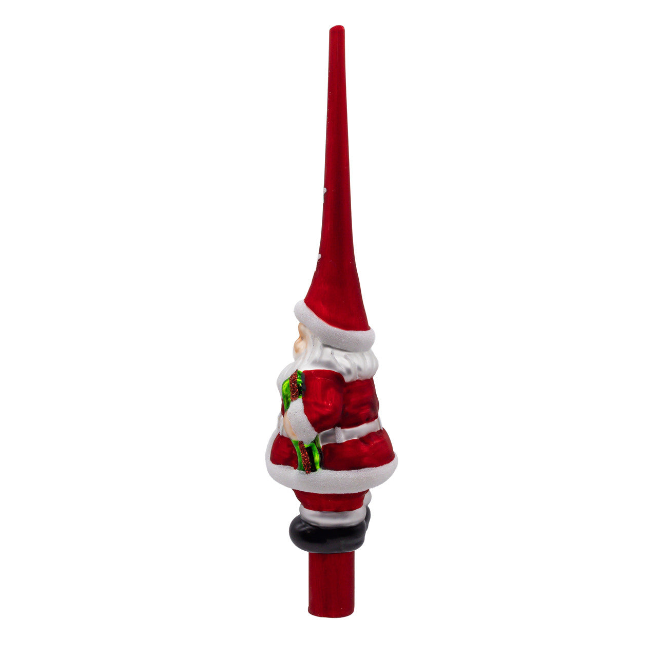 12.2" Glass Red Santa Finial Treetop