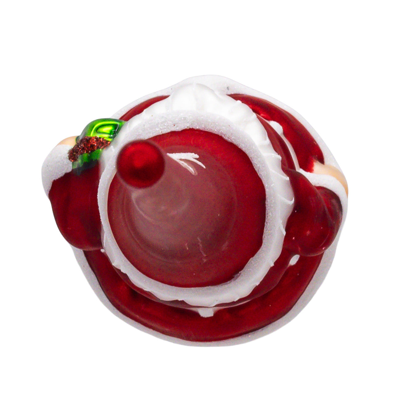 12.2" Glass Red Santa Finial Treetop