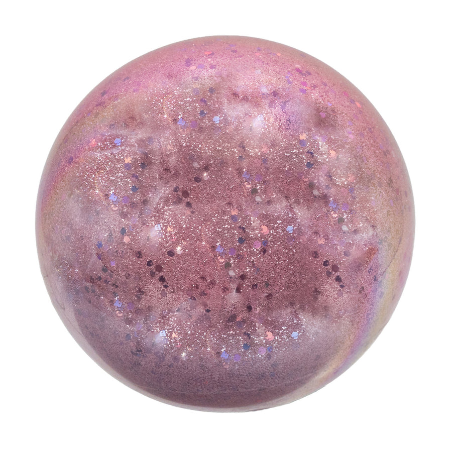 80MM Glass Pink Inside Glitter Ball Ornament