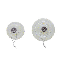 880MM Glass Clear Ball & Drop With White Swivel Stripes Ornaments