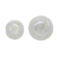 880MM Glass Clear Ball & Drop With White Swivel Stripes Ornaments