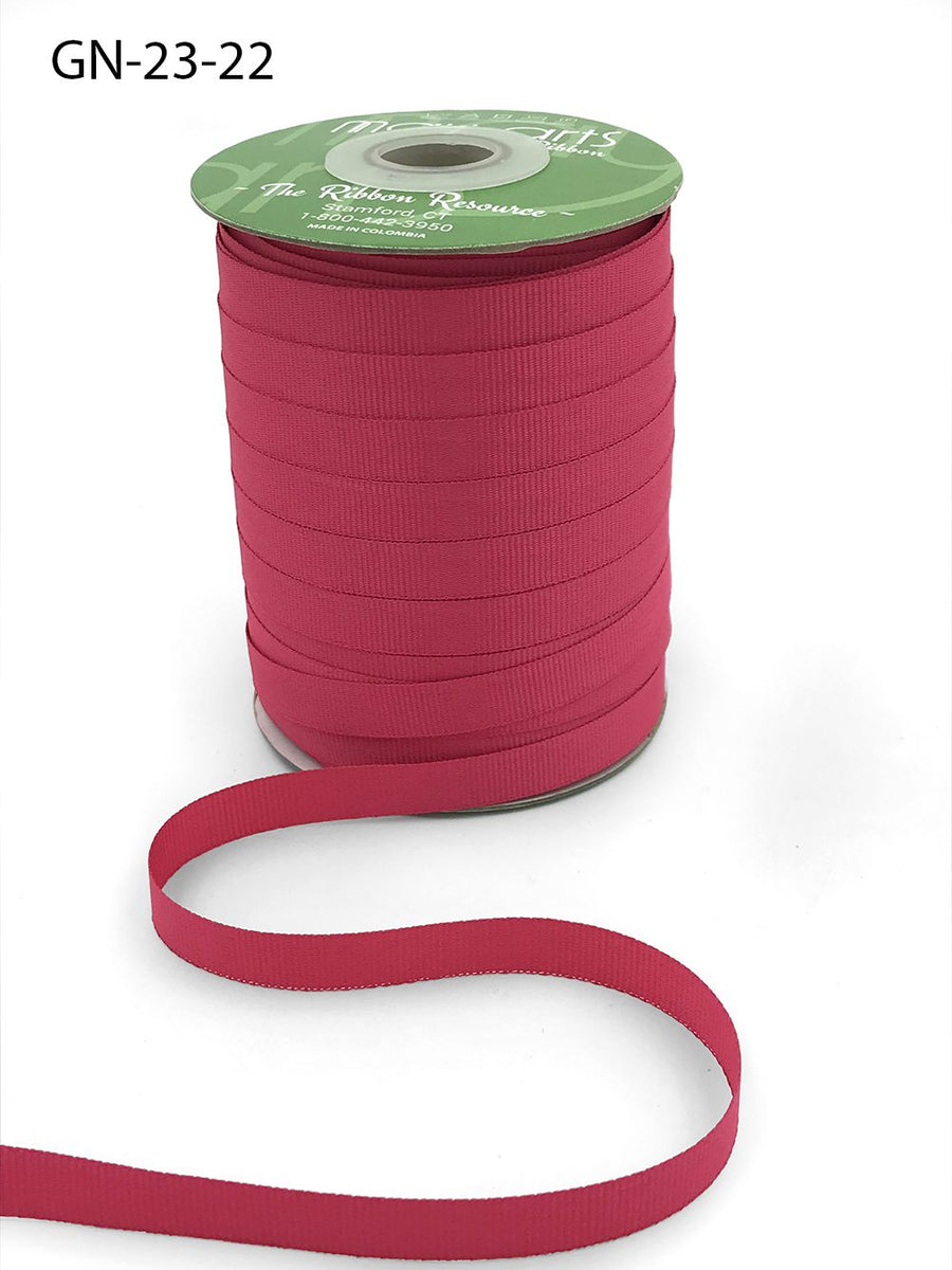 ~3/8 Inch Light-Weight Flat Grosgrain Ribbon with Woven Edge – GN-38-22 Fuchsia