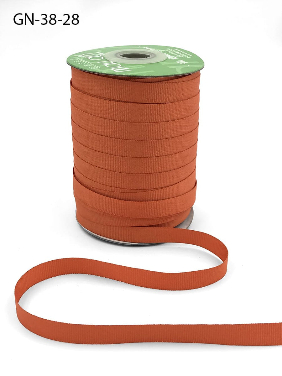 ~3/8 Inch Light-Weight Flat Grosgrain Ribbon with Woven Edge – GN-38-28 Orange
