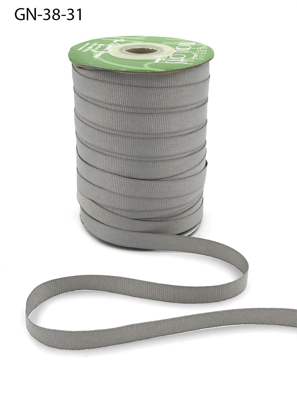 ~3/8 Inch Light-Weight Flat Grosgrain Ribbon with Woven Edge – GN-38-31 Silver