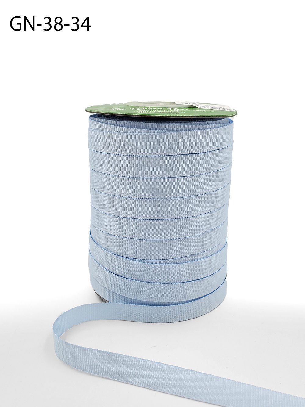 ~3/8 Inch Light-Weight Flat Grosgrain Ribbon with Woven Edge – GN-38-34 Light Blue (NEW)
