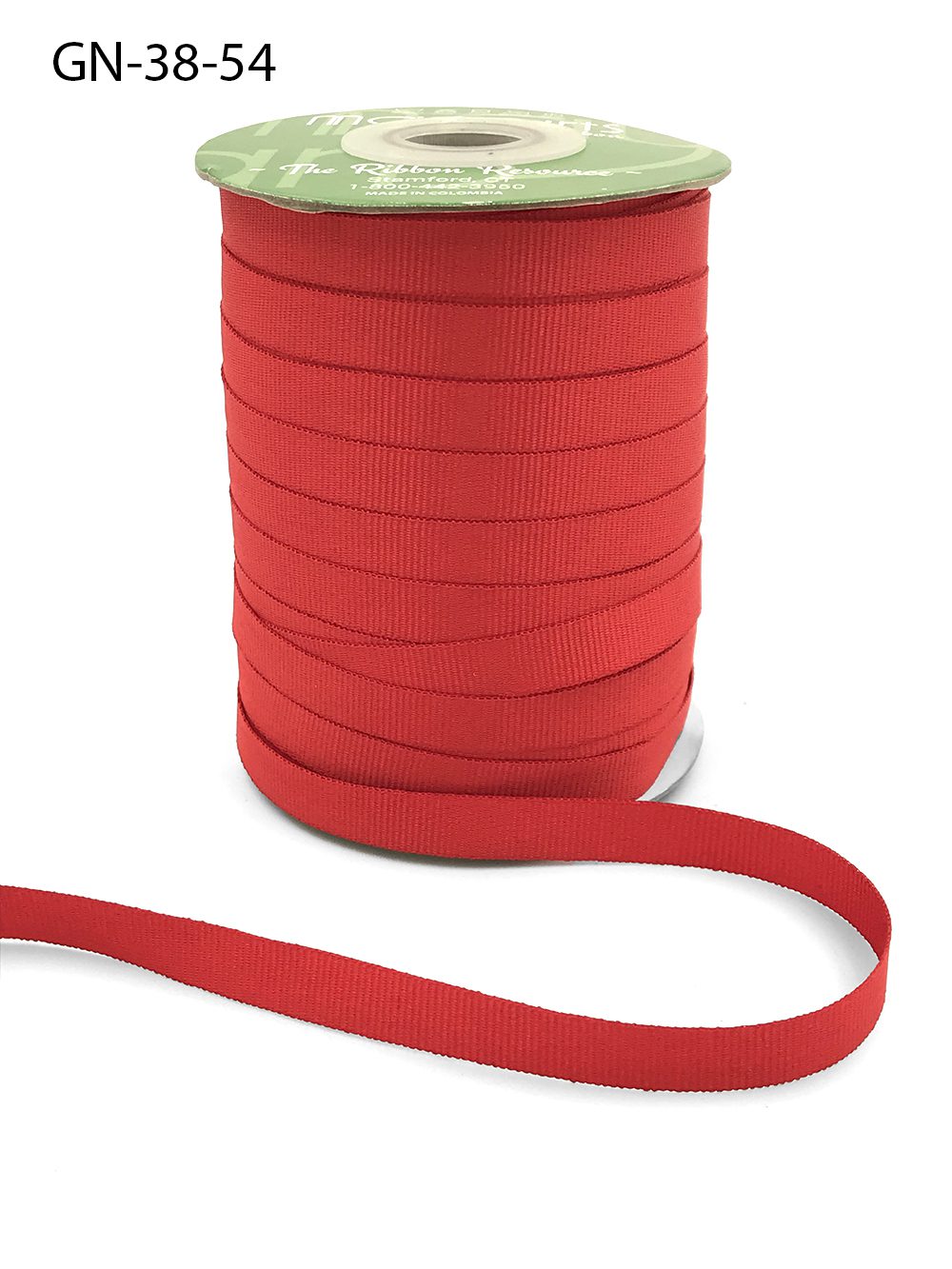 ~3/8 Inch Light-Weight Flat Grosgrain Ribbon with Woven Edge – GN-38-54 Bright Red
