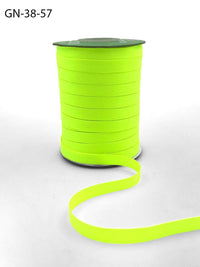 ~3/8 Inch Light-Weight Flat Grosgrain Ribbon with Woven Edge – GN-38-57 Neon Yellow