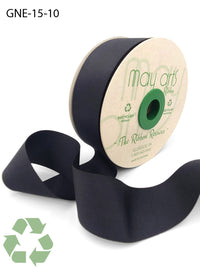 1.5 Inch Eco-Friendly Recycled Grosgrain Ribbon with Woven Edge – GNE-15-10 BLACK