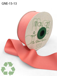 1.5 Inch Eco-Friendly Recycled Grosgrain Ribbon with Woven Edge – GNE-15-13 CORAL
