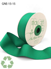 1.5 Inch Eco-Friendly Recycled Grosgrain Ribbon with Woven Edge – GNE-15-15 GREEN